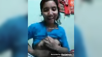 Desi Mom Flashing Tiny Tits While Chatting with Horny Online Friends.