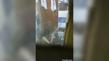 Pervert Jerks Off to Porn Video of Desi Neighbor Taking a Shower, Moaning Loudly