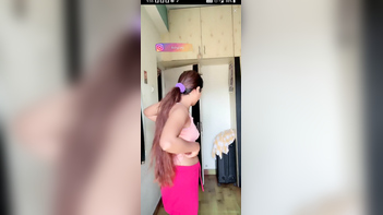 Busty Desi Babe's Nipples Poking Through Her Shirt on Insta Live.