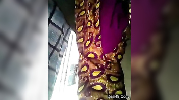 This Slutty Desi Bitch Strip Off Her Sari to Flaunt Her Fuckable XXX Tits.