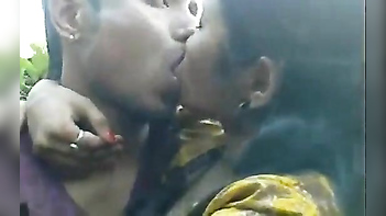 Horny Desi Boy Licking His GF's Hard XXX Nipples While Fucking Outdoors.