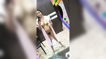 Indian Model Fucks Her Hairy Cunt While Shaking Natural Big Tits - Desi Porn.