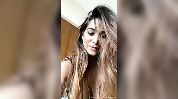 Busty Babe Poonam Pandey Flashing Tits and Getting Naughty on Live Cam.