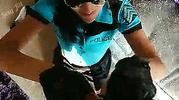 Naughty NRI Cop Blows Hard and Gets Soaked in Hot Facial Cum!