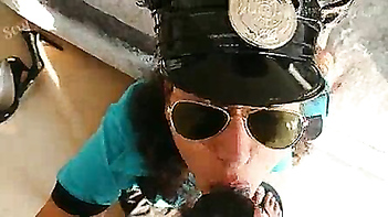 Naughty NRI Cop Blows Hard and Gets Soaked in Hot Facial Cum!