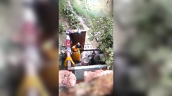 Indian Village Aunty Bathing Video Caught On Camera