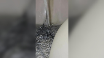 Sri Lanka Babe's Hairy Pussy Pisses Closeup with Real Wet Sounds.