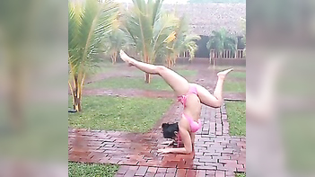 Akshara Rocks Desi Outdoor Gymnastics in Bikini A Unique Take on Indian Fitness