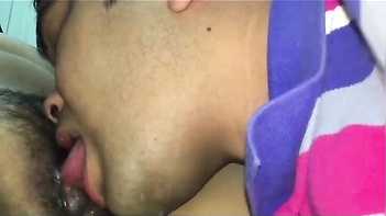 Indian Housewife Gets Pussy Licked - Stimulating Pleasure From Spouse