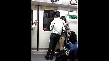 Delhi Metro Lovebirds - Amateur Desi Couples Caught Kissing