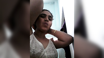 Sensual Aisha Desi Wife Wows in White Lingerie