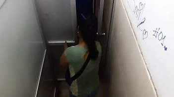 Kinky Desi College Student Caught on Camera Peeing in Bathroom