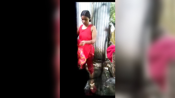 Unique and SEO-Friendly Headline - Traditional Indian Village Girl's Outfit After a Refreshing Shower