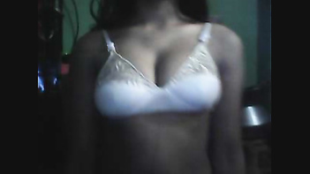 Desi College Girl Caught Topless on Hidden Camera in Hostel Room