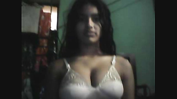 Desi College Girl Caught Topless on Hidden Camera in Hostel Room