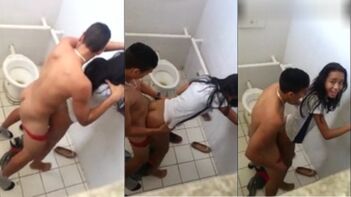 Desi Cheating Wife Caught Fucking in Toilet on Camera Voyeur