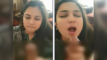 Young Pakistani Girlfriend Shows Off Her Oral Skills with Cock Sucking