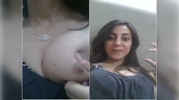 Sensual Pakistani Woman Enjoying Self-Love by Sucking Her Breasts
