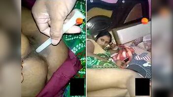 Sensational Video - Husband Drills Bhabhi's Pussy with Candle During Video Call