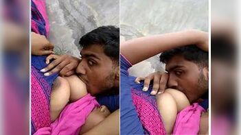 Desi Girl Enjoys Outdoor Boob Sucking From Her Lover