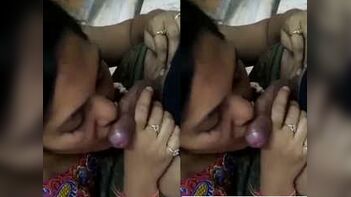 Desi Wife's Expert Technique for Sucking Cock Balls