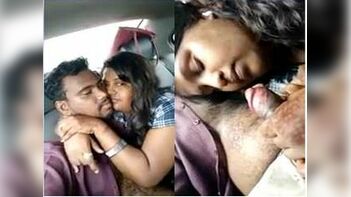 Telugu Girl Enjoys Pleasurable Moment Sucking Lover's Dick On Car