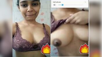 Cute Desi Girl Flaunts Her Busty Assets on Video Call
