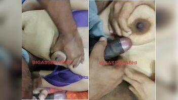 Lucky Hubby Gropes and Squeezes Sexy Desi Bhabhi's Big Tits Hard.