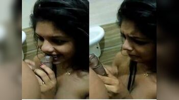 This Super Hot Tamil Girl Gagging on Cock and Taking a Huge Facial.