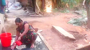Hot Desi South Indian Bhabhi Gets Soaped Up and Rinsed in Outdoor Shower.