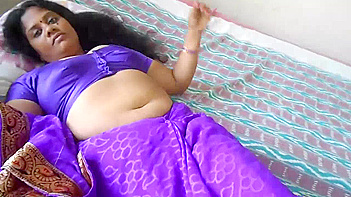Horny Mallu Bhabhi in Purple Sari Gets Pounded Hard in Homemade Sex Scandal.