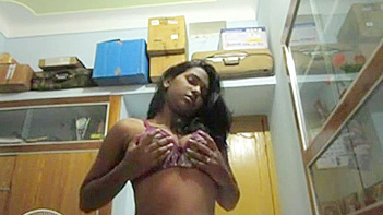 Horny Indian Teen Rubs Her Wet Pussy and Moans Loudly in Homemade Video.