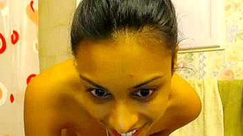 Sizzling Indian Babe Strips and Masturbates in Shower, Filthy Cams Action