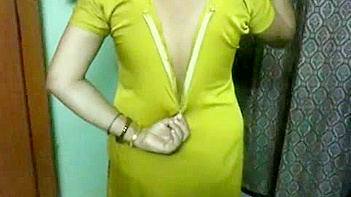 Indian Aunty Stripping Down in Bedroom, Sexy As Hell, Tits Out