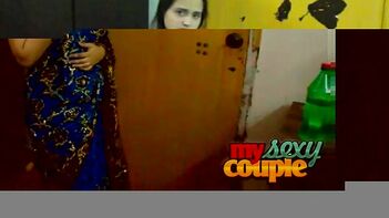 Sonia in Blue Sari Showing Off Her Massive Tits and Pussy