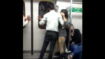 Indian Couple Getting Wild and Dirty in Delhi Metro, Sucking Faces Like Pros