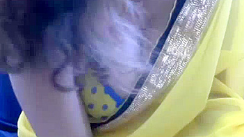 Indian Bhabhi with Huge Tits in Tight Yellow Sari Gets Pounded Hardcore