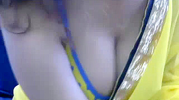 Indian Bhabhi with Huge Tits in Tight Yellow Sari Gets Pounded Hardcore