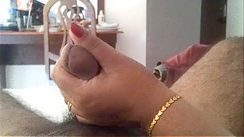 Indian Housewife Gives Mind-Blowing Handjob, Sucking Dick Like a Whore