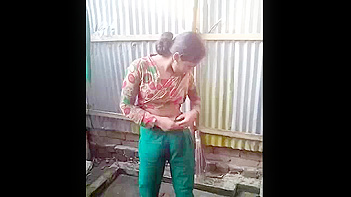 Indian Teen Gets Wild in Outdoor Shower, Soaked and Slutty