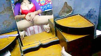 Savita Rubs Her Hairy Pussy, Masturbating Wildly on the Chair