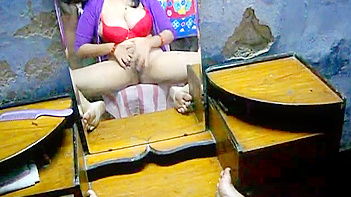 Savita Rubs Her Hairy Pussy, Masturbating Wildly on the Chair