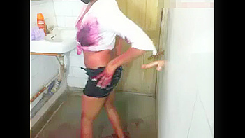Babe Gets Wild with Dildo During Holi Bathroom Orgy Fest