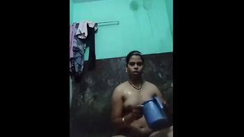 Tamil Housewife Masturbating in the Shower, Self-Shot Cam Action
