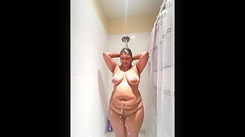 Indian BBW Bhabhi Filmed Sneaking Shower, Caught Naked and Totally Fucked