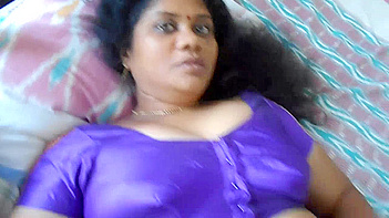 Mallu Bhabhi in Purple Sari Gets Pounded Hard in Homemade Sex Scandal