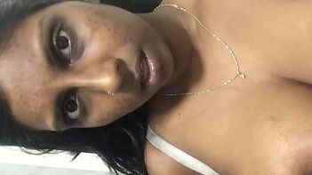 Indian Chick With Massive Titties Playing With Her Nipples In A Tight Bra