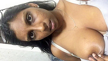 Indian Chick With Massive Titties Playing With Her Nipples In A Tight Bra