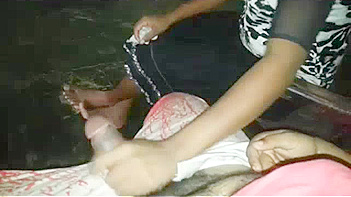 Tamil Chick Sucks Dick in Restaurant, Young Slut Jerking Off Boyfriend Wildly