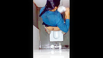 Indian Chick Strips Down and Changes Pad in Bathroom - Soaked Pussy Close-Up